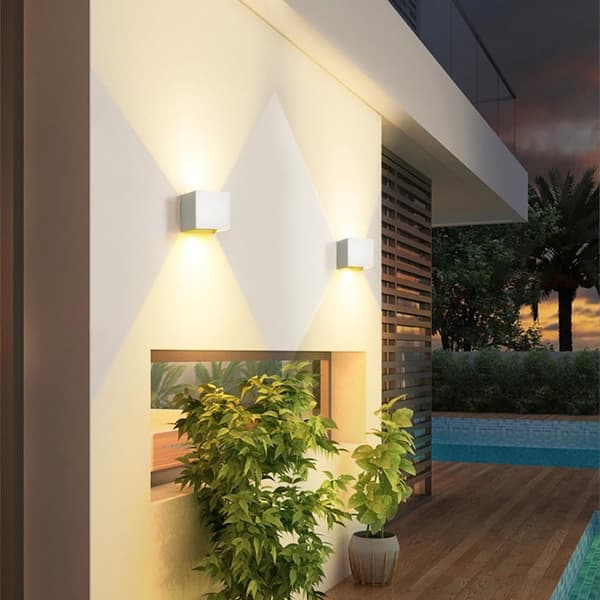 Bomclap Vägglampa utomhus/inomhus LED 12W IP65 – 2-pack vägglampor 3000K varmvit