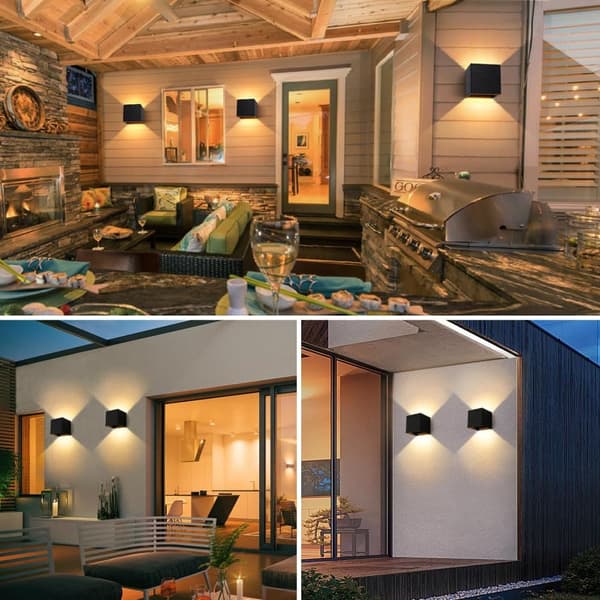 Bomclap Vägglampa utomhus/inomhus LED 12W IP65 – 2-pack vägglampor 3000K varmvit