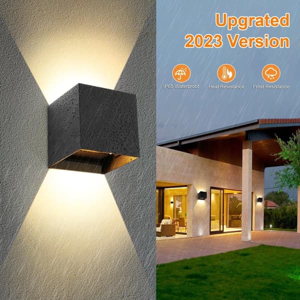 Bomclap Vägglampa utomhus/inomhus LED 12W IP65 – 2-pack vägglampor 3000K varmvit