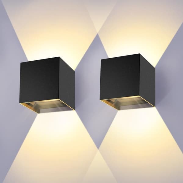 Bomclap Vägglampa utomhus/inomhus LED 12W IP65 – 2-pack vägglampor 3000K varmvit
