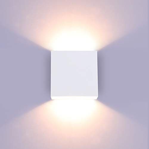 OBOSOE 4stk LED Væglamper Indendørs 10x10cm, Dæmpbar Varm Hvid, Moderne Design Hvid Uden Afbryder