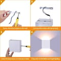 Miniatyrbillede 6 af 10: OBOSOE 4stk LED Væglamper Indendørs 10x10cm, Dæmpbar Varm Hvid, Moderne Design Hvid Uden Afbryder