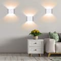Miniatyrbillede 8 af 10: OBOSOE 4stk LED Væglamper Indendørs 10x10cm, Dæmpbar Varm Hvid, Moderne Design Hvid Uden Afbryder