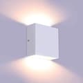 Miniatyrbillede 9 af 10: OBOSOE 4stk LED Væglamper Indendørs 10x10cm, Dæmpbar Varm Hvid, Moderne Design Hvid Uden Afbryder
