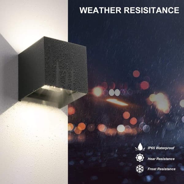 Bomclap 4x Vägglampor med Rörelsesensor, 12W, IP65, Varmvitt, För Inomhus/Utomhusbruk