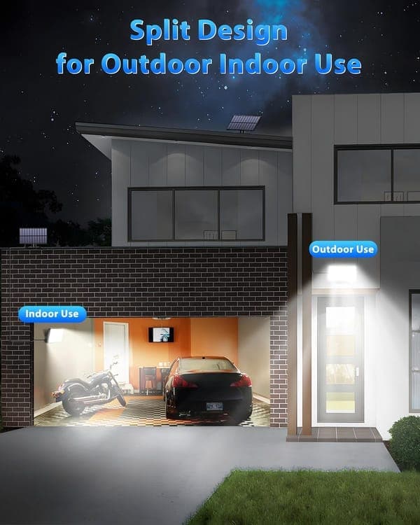 Bomclap 4-pack solcells vägglampor med 172 LED och rörelsesensor, IP65, vitt ljus
