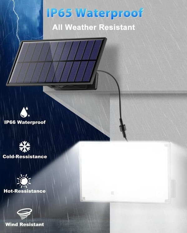 Bomclap 4-pack solcells vägglampor med 172 LED och rörelsesensor, IP65, vitt ljus