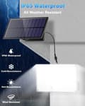 Miniatyrbild 4 av 9: Bomclap 4-pack solcells vägglampor med 172 LED och rörelsesensor, IP65, vitt ljus