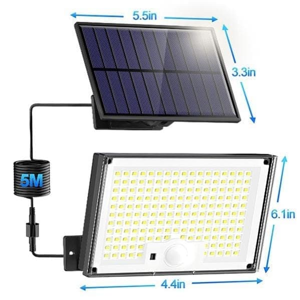 Bomclap 4-pack solcells vägglampor med 172 LED och rörelsesensor, IP65, vitt ljus