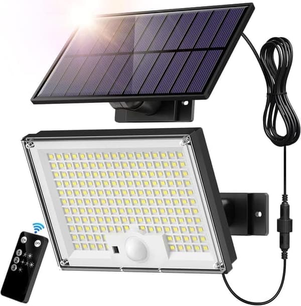 Bomclap 4-pack solcells vägglampor med 172 LED och rörelsesensor, IP65, vitt ljus