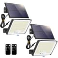 Miniatyrbild 1 av 9: Bomclap 4-pack solcells vägglampor med 172 LED och rörelsesensor, IP65, vitt ljus