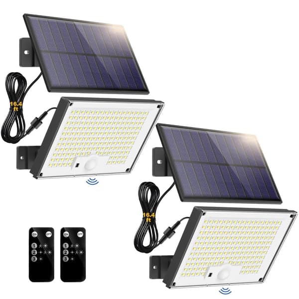 Bomclap 4-pack solcells vägglampor med 172 LED och rörelsesensor, IP65, vitt ljus 2pcs