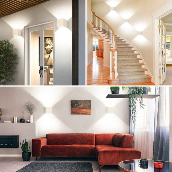 Bomclap 4-pack justerbara LED vägglampor 12W, inomhus/utomhus, 4500K naturligt ljus