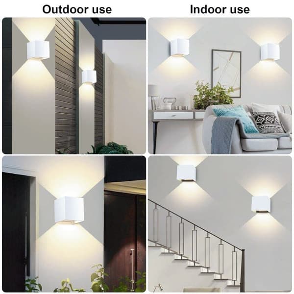 Bomclap 4-pack justerbara LED vägglampor 12W, inomhus/utomhus, 4500K naturligt ljus