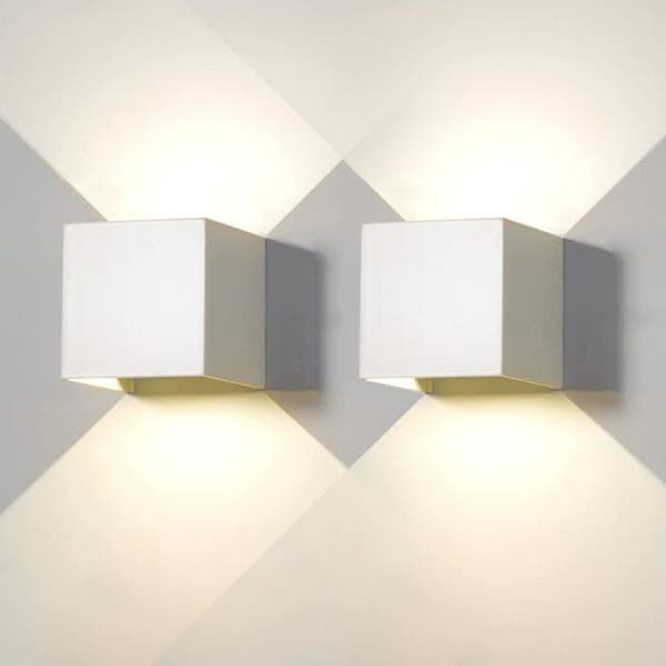 Bomclap 4-pack justerbara LED vägglampor 12W, inomhus/utomhus, 4500K naturligt ljus
