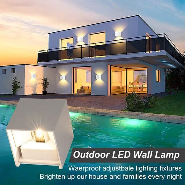 Bomclap 4-pack justerbara LED vägglampor 12W, inomhus/utomhus, 4500K naturligt ljus
