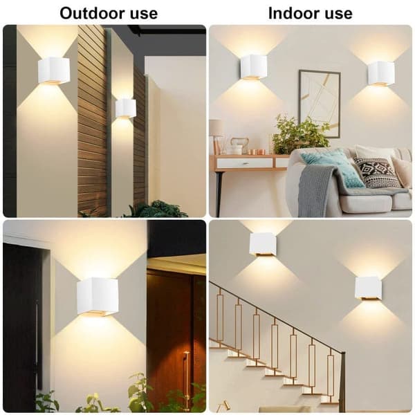 Bomclap 4-pack justerbara LED vägglampor 12W, inomhus/utomhus, 4500K naturligt ljus