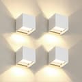 Miniatyrbild 1 av 10: Bomclap 4-pack justerbara LED vägglampor 12W, inomhus/utomhus, 4500K naturligt ljus