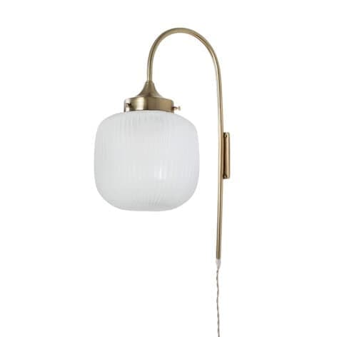 Vägglampa Rundad Eli Mässing/Frost Liten