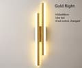 Miniatyrbild 2 av 2: Modern LED-vägglampa, dimbar med 3 färgalternativ, lämplig för olika tillämpningar,3 färger ändrade, Guld rätt, 50 cm 8 cm
