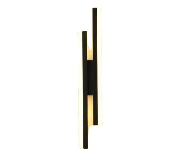 Moderni LED-seinävalaisin, himmennettävä, jossa on 3 värivaihtoehtoa, sopii erilaisiin käyttötarkoituksiin,Musta oikea, 3 väriä muutettu, 65 cm 8 cm