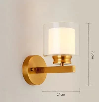 Vägglampa, europeisk stil, 14 cm bredd, LED-ljuskälla,A, Varmt ljus