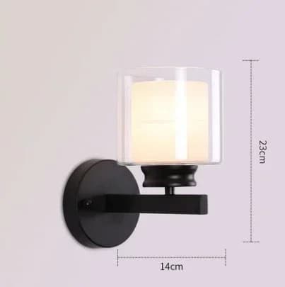 Seinävalaisin, eurooppalaistyylinen, 14 cm leveä, LED-valonlähde,Lämmin valo, B