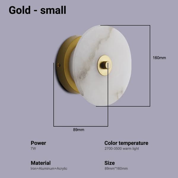 Moderni LED-seinävalaisin, 7W teho, lämmin valkoinen valo,16cm kultaa, Lämmin valkoinen (2700-3500K)