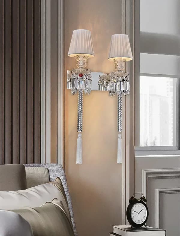Kristallvägglampa, LED-ljuskälla, Elegant europeisk stil,AA