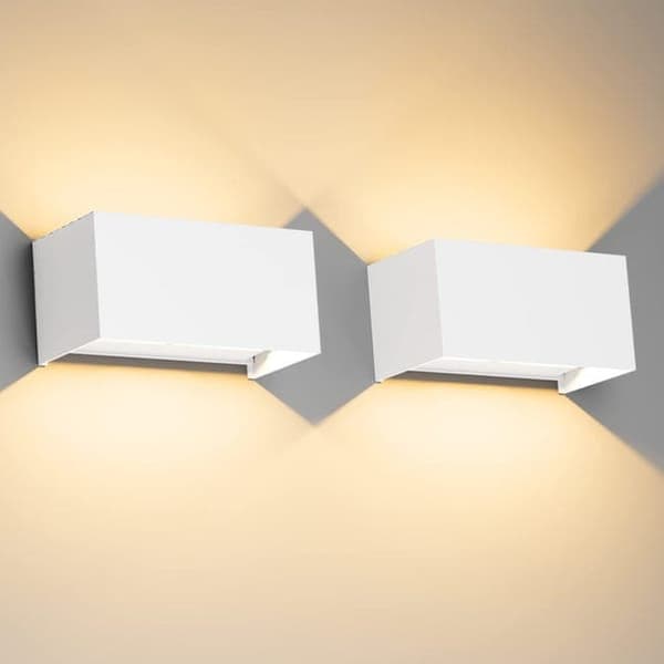Bomclap 4-pak LED væglamper IP65 24W varm hvid 3000K, justerbart lys til udendørs/indendørs Hvid 24W 2 st