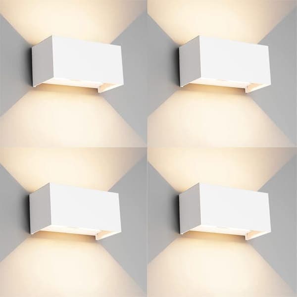 Bomclap 4-pak LED væglamper IP65 24W varm hvid 3000K, justerbart lys til udendørs/indendørs