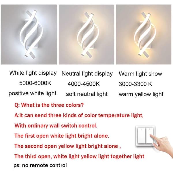Bomclap 2-pack Spiral LED Vägglampor i Aluminium, 3 Färgtemperaturer, Modern Dekor