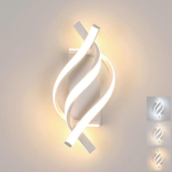 Bomclap 2-pack Spiral LED Vägglampor i Aluminium, 3 Färgtemperaturer, Modern Dekor