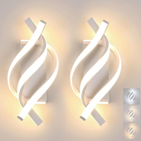 Bomclap 2-pack Spiral LED Vägglampor i Aluminium, 3 Färgtemperaturer, Modern Dekor