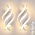 Miniatyrbild 1 av 9: Bomclap 2-pack Spiral LED Vägglampor i Aluminium, 3 Färgtemperaturer, Modern Dekor