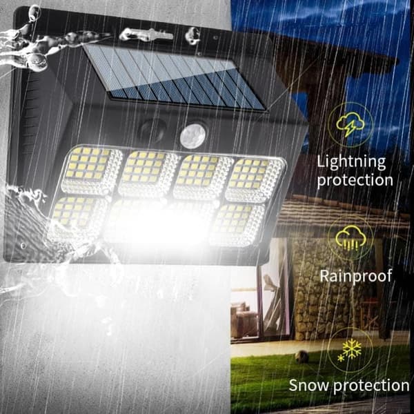 OBOSOE Solvägglampor med rörelsesensor, 3 lägen, 120 COB LED, utomhusbelysning, 4-pack