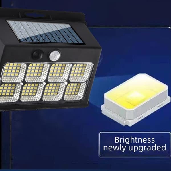 OBOSOE Solvägglampor med rörelsesensor, 3 lägen, 120 COB LED, utomhusbelysning, 4-pack