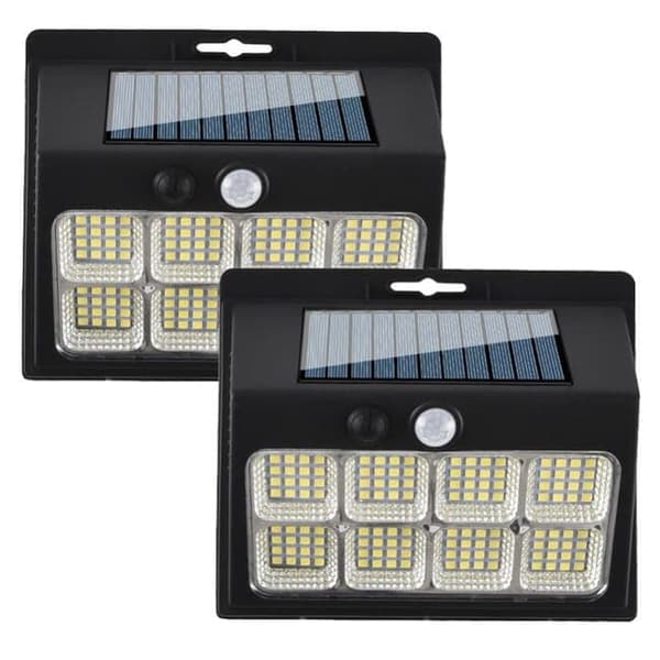 OBOSOE Solvägglampor med rörelsesensor, 3 lägen, 120 COB LED, utomhusbelysning, 4-pack 2 st