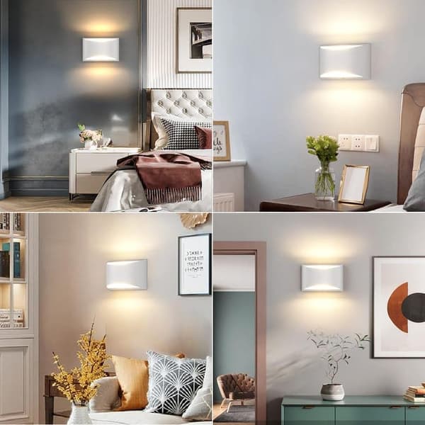 OBOSOE 4-pak LED-væglamper, 7W omvendt lys, varm hvid 3000K, moderne indendørs belysning