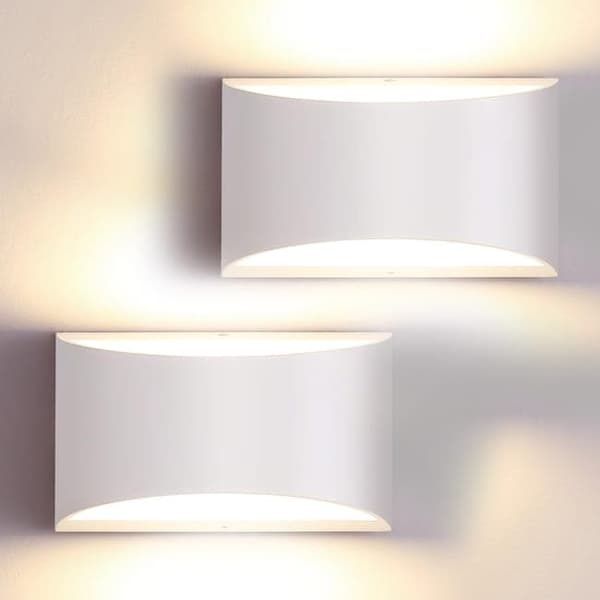OBOSOE 4-pak LED-væglamper, 7W omvendt lys, varm hvid 3000K, moderne indendørs belysning