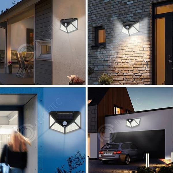 INN Applique 2PCS 135x98mm solarlampa vägglampa för utomhusbruk med automatisk induktion liten vattentät lampställning för trädgård