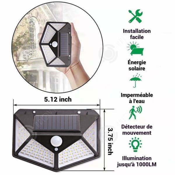 INN Applique 2PCS 135x98mm solarlampa vägglampa för utomhusbruk med automatisk induktion liten vattentät lampställning för trädgård