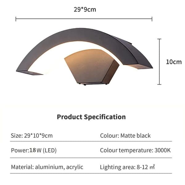 OBOSOE LED-seinävalaisin ulkokäyttöön 24W IP65 liiketunnistimella, lämmin valkoinen valo puutarhaan ja terassille