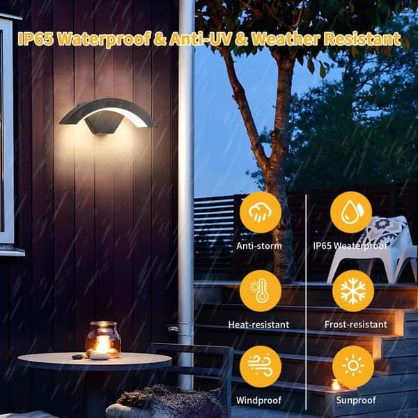 OBOSOE LED-seinävalaisin ulkokäyttöön 24W IP65 liiketunnistimella, lämmin valkoinen valo puutarhaan ja terassille