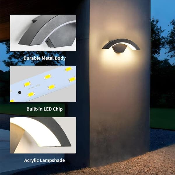 OBOSOE LED-seinävalaisin ulkokäyttöön 24W IP65 liiketunnistimella, lämmin valkoinen valo puutarhaan ja terassille