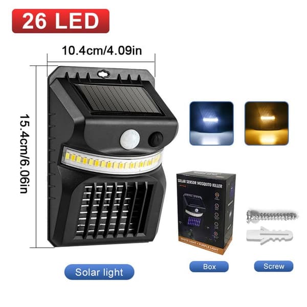 OBOSOE 8-pack 3-i-1 Solcells Insektslampa, UV Mördar, LED Rörelsesensor & Fälla för Myggor