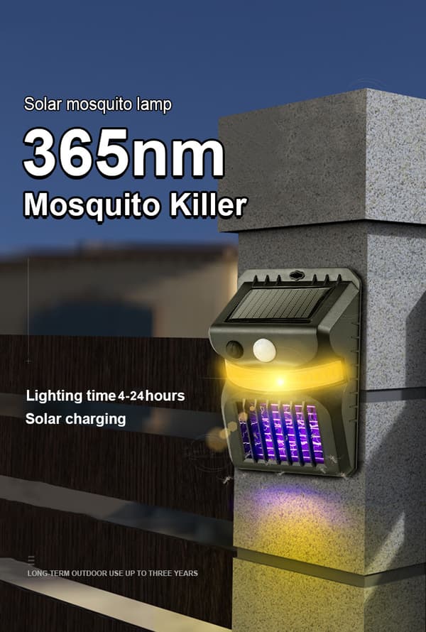 OBOSOE 8-pack 3-i-1 Solcells Insektslampa, UV Mördar, LED Rörelsesensor & Fälla för Myggor