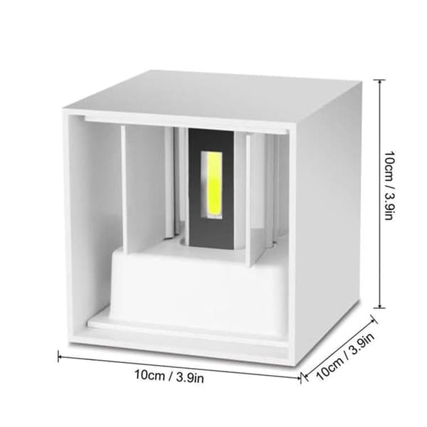 OBOSOE 4-pak 12W LED væglamper udendørs, justerbar vinkel, IP65, 6500K naturligt hvidt lys