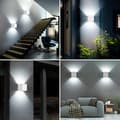 Miniatyrbillede 5 af 7: OBOSOE 4-pak 12W LED væglamper udendørs, justerbar vinkel, IP65, 6500K naturligt hvidt lys