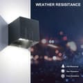 Miniatyrbillede 6 af 8: OBOSOE 4-pak 12W LED væglamper udendørs, justerbar vinkel, IP65, 6500K naturligt hvidt lys